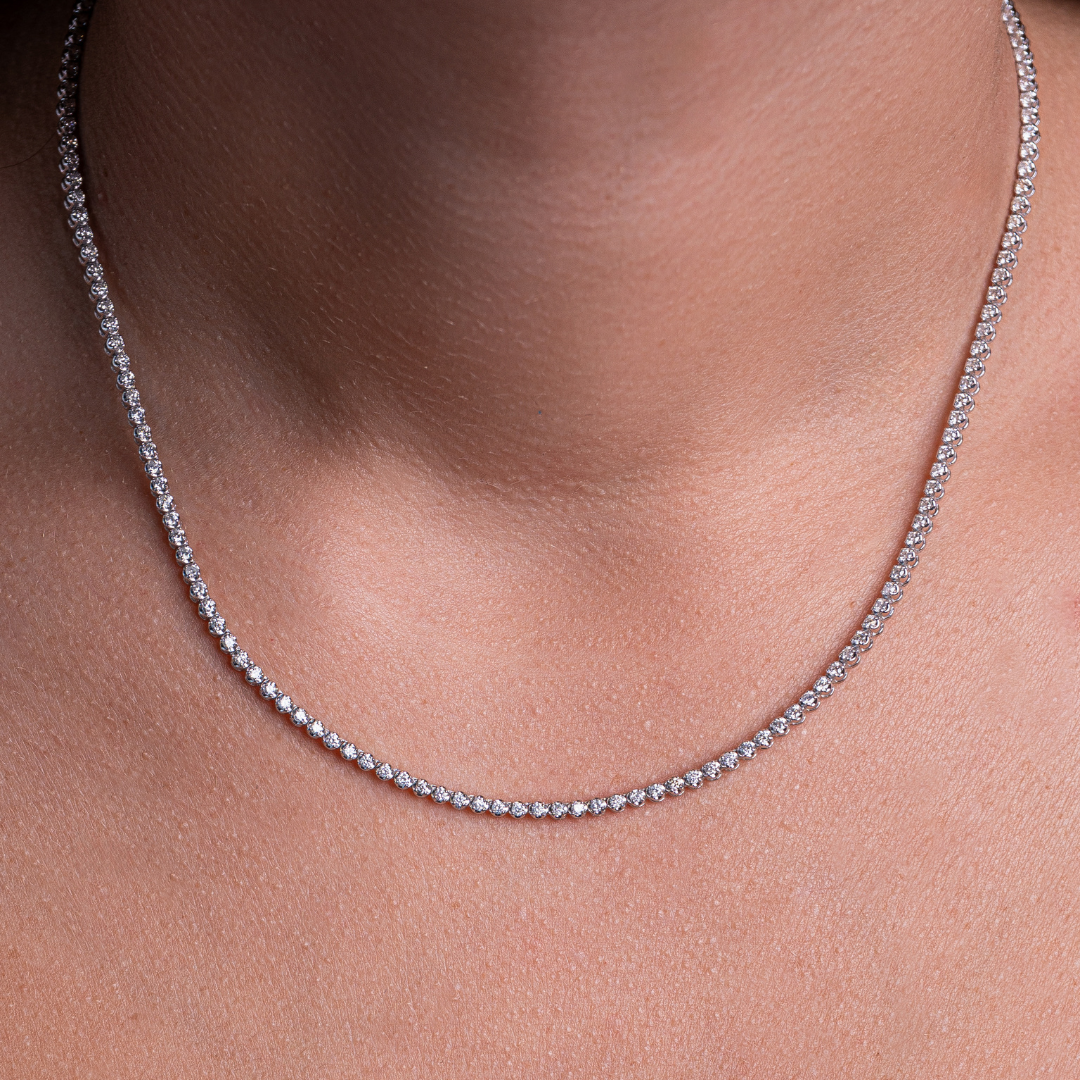 TENNIS NECKLACE BUTTERCUP 3CT 14KWG
