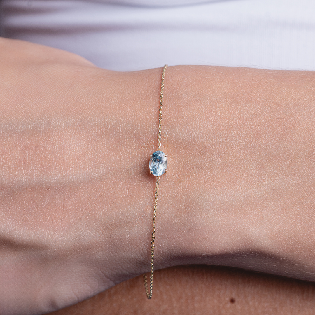 AQUAMARINE BRACELET 14KYG