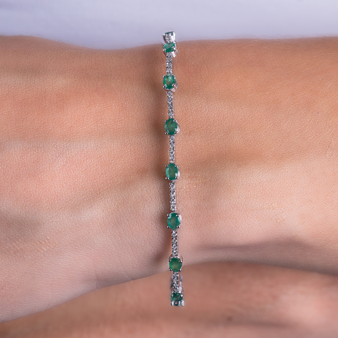EMERALD BRACELET 14KWG