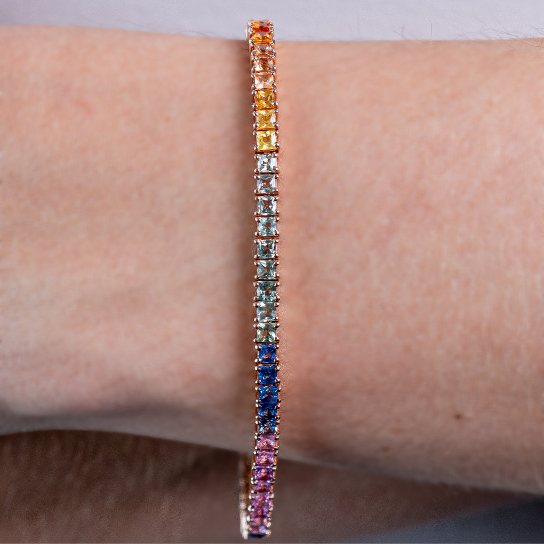 Tennis Bracelet Multisapphire 6.55CT