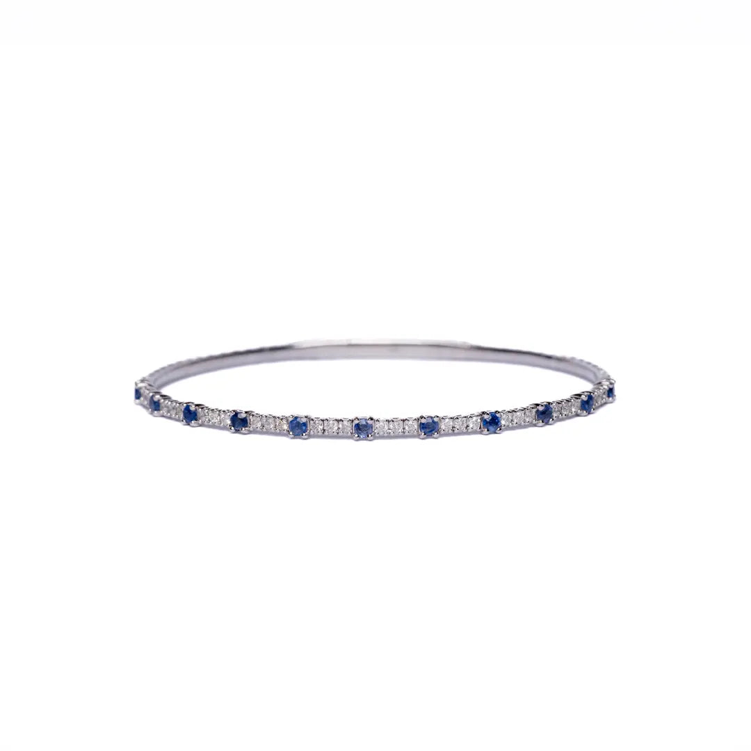 Flexbangle Diamonds & Blue Sapphires