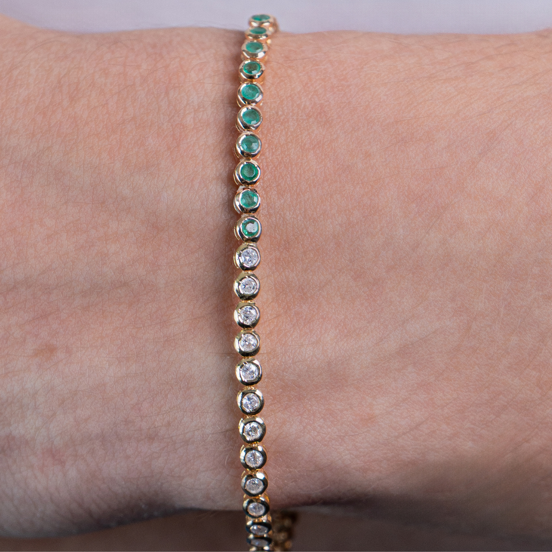 Bezelset Bracelet Diamonds & Emeralds
