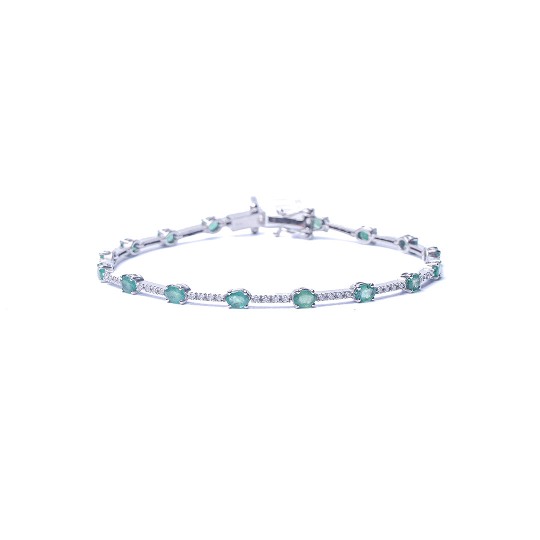 EMERALD BRACELET 14KWG