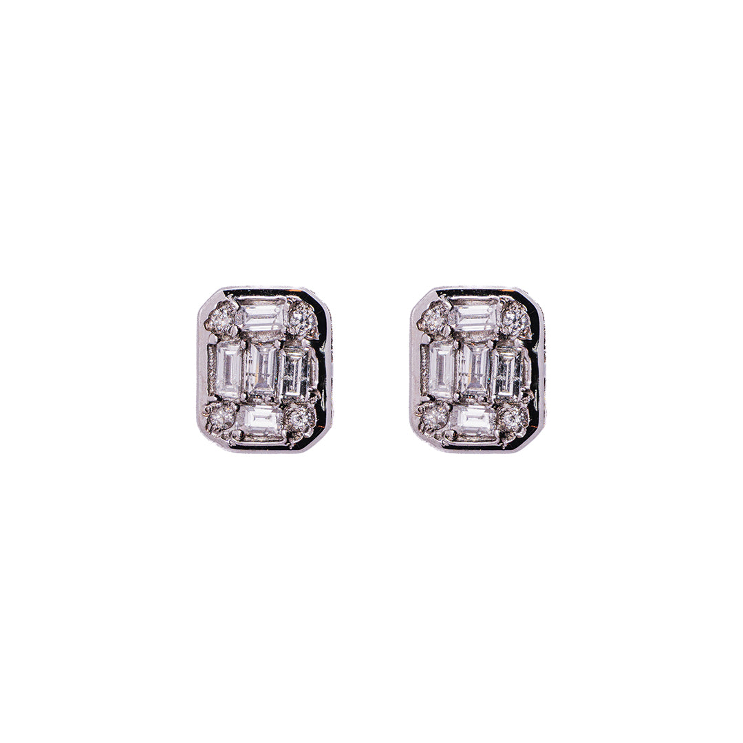 Baguette Diamond Studs 14K