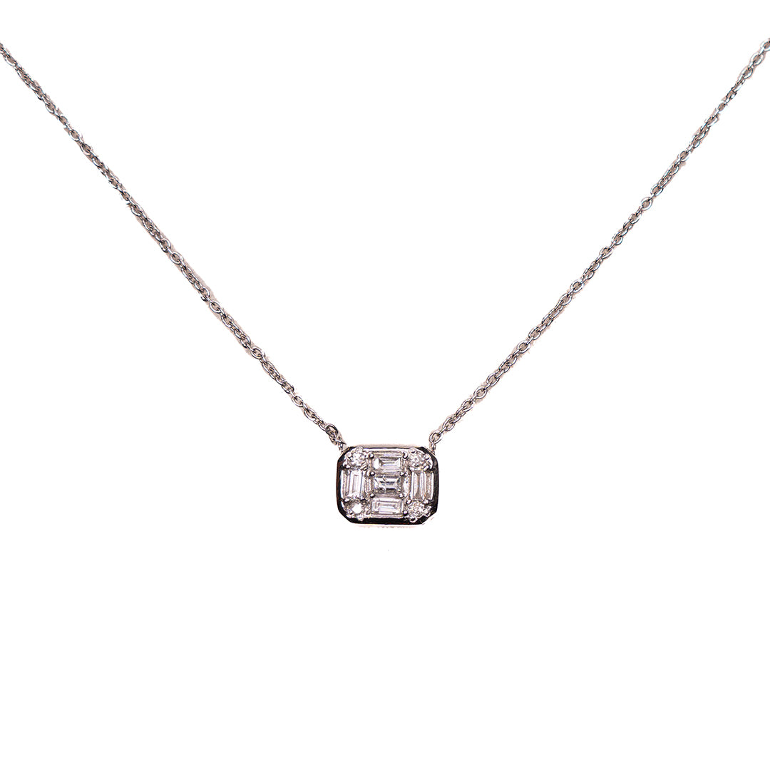 Baguette Diamond Necklace 14KW