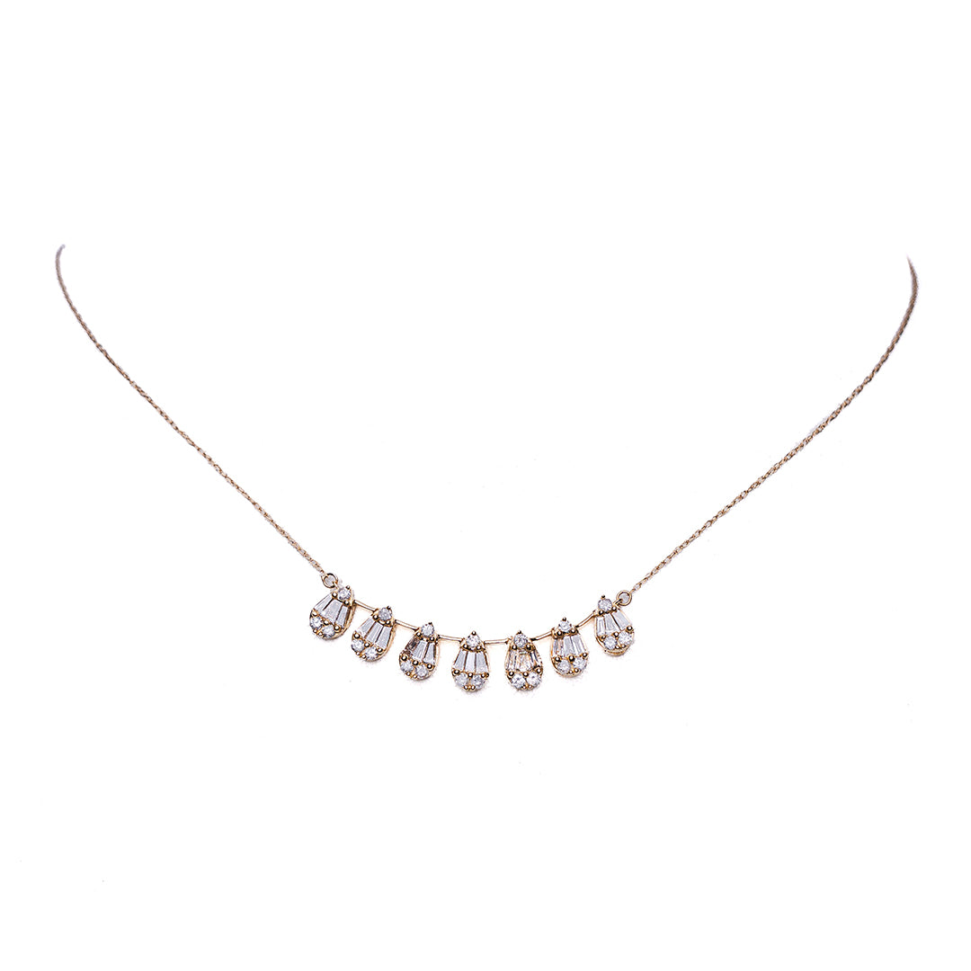 DIAMOND DROPS NECKLACE 14KYG