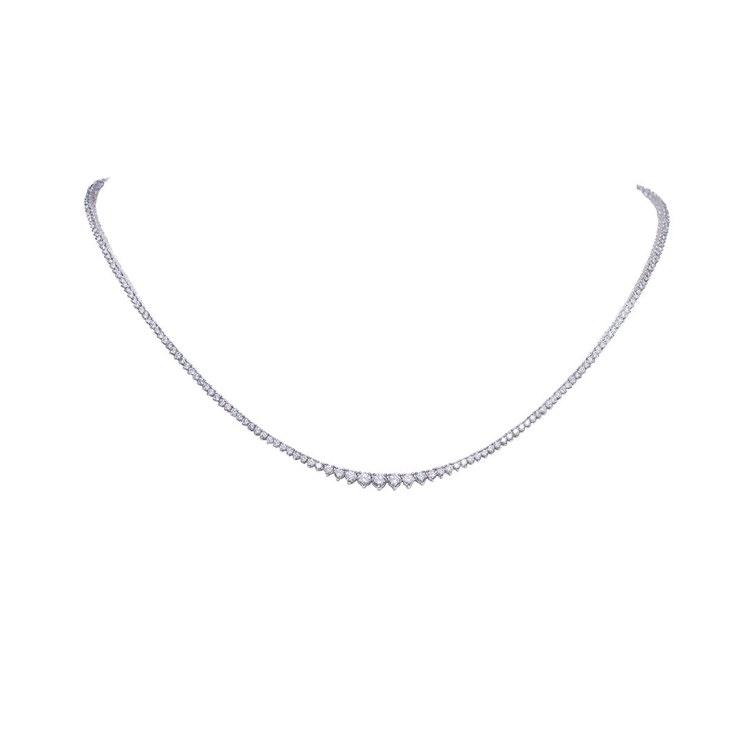 GRADUATED TENNIS NECKLACE 3.50CT 14K
