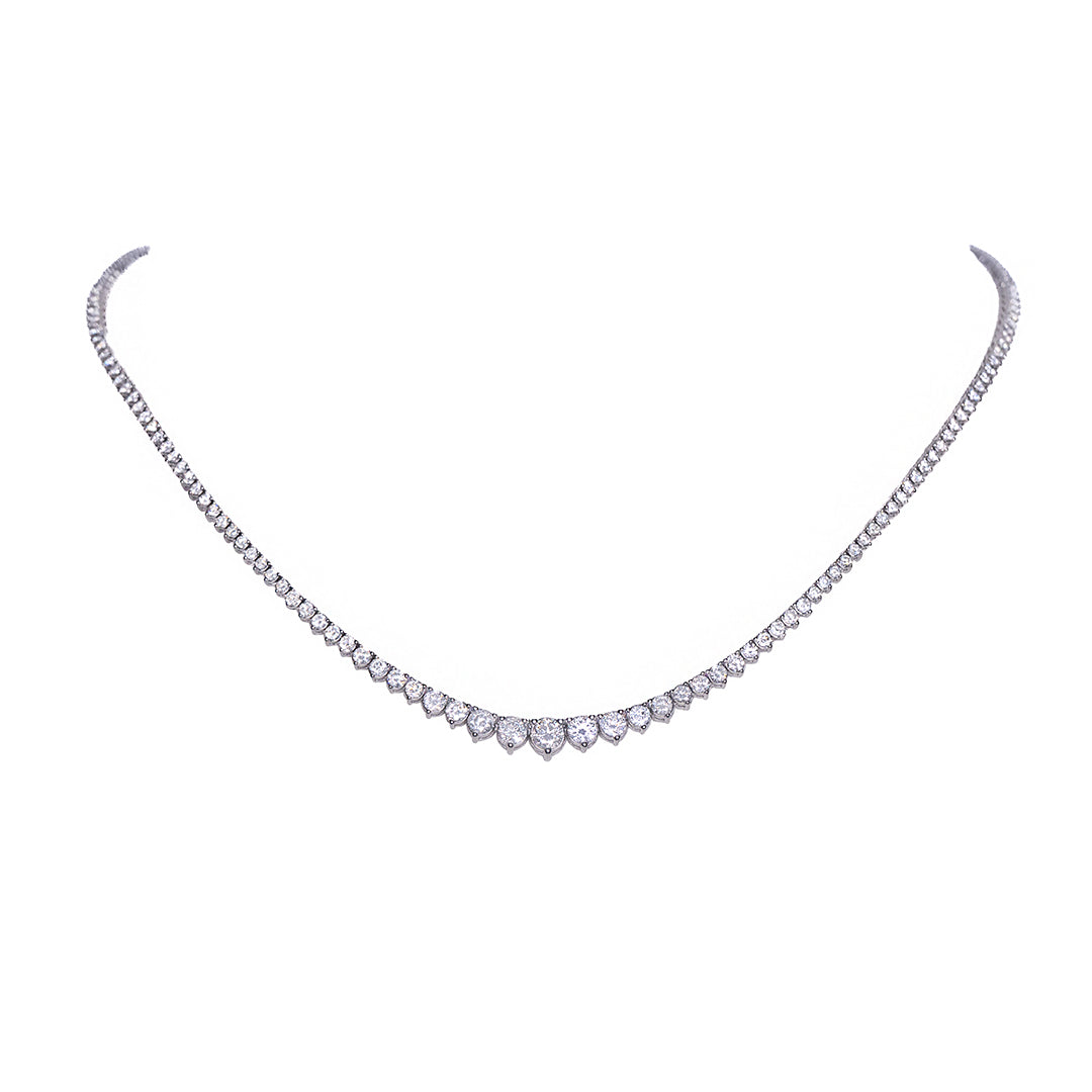 GRADUATED TENNIS NECKLACE 5.00CT 14KWG