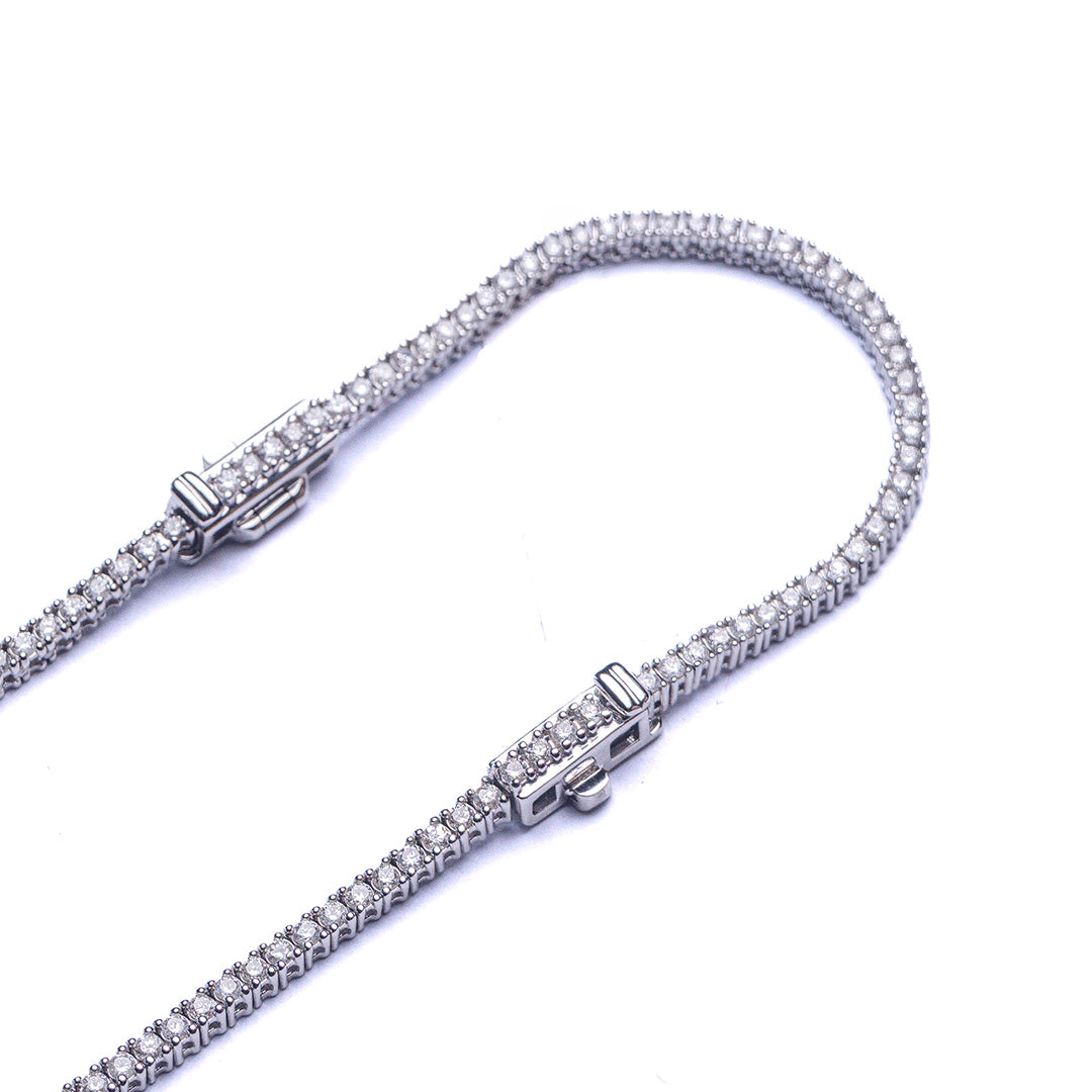 TENNIS NECKLACE WITH EXTENSION 4CT 14KWG
