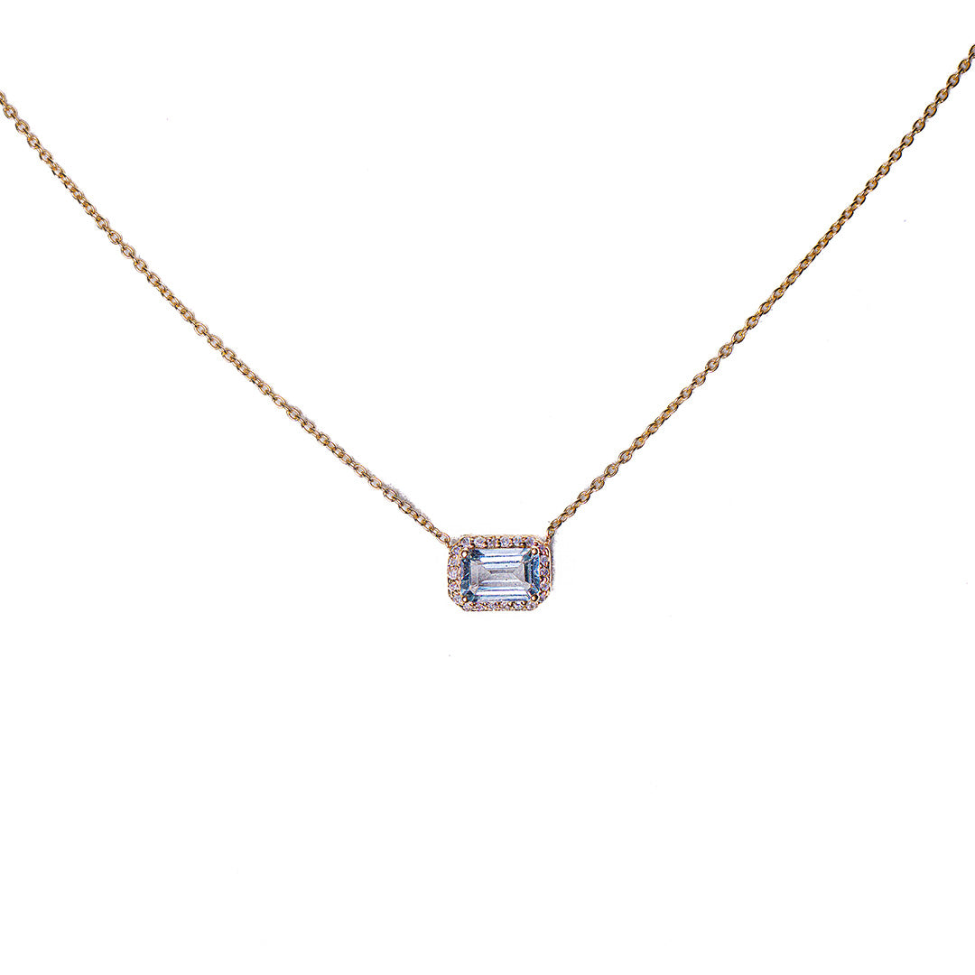 AQUAMARINE NECKLACE 14KYG