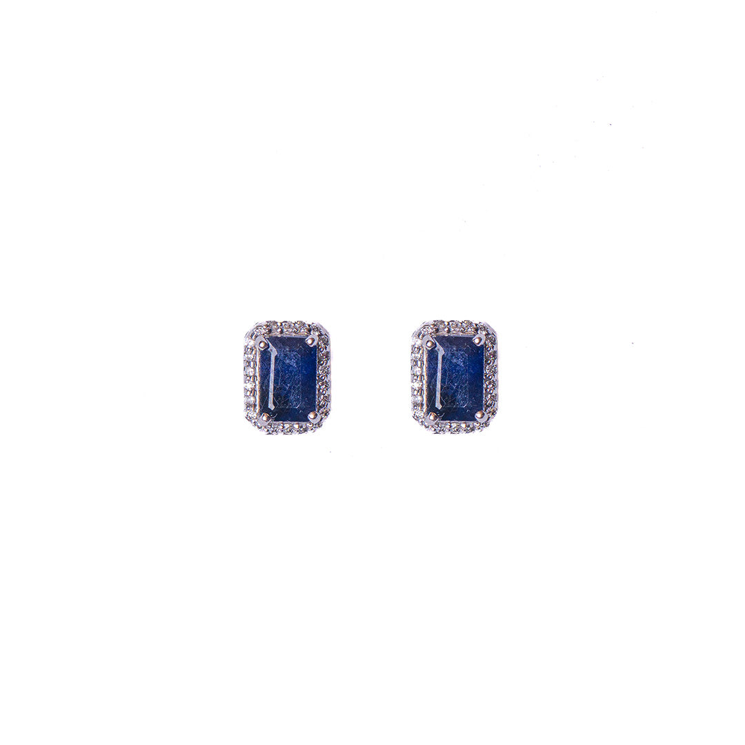 BLUE SAPPHIRE EARRINGS 14KWG