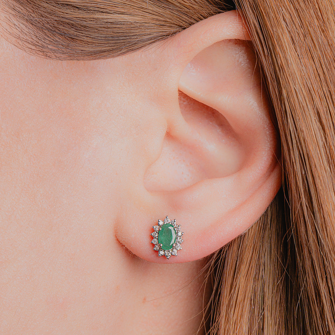 Emerald Studs 14KW