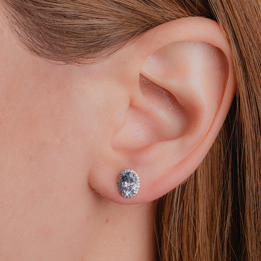 Aquamarine Studs 14KW