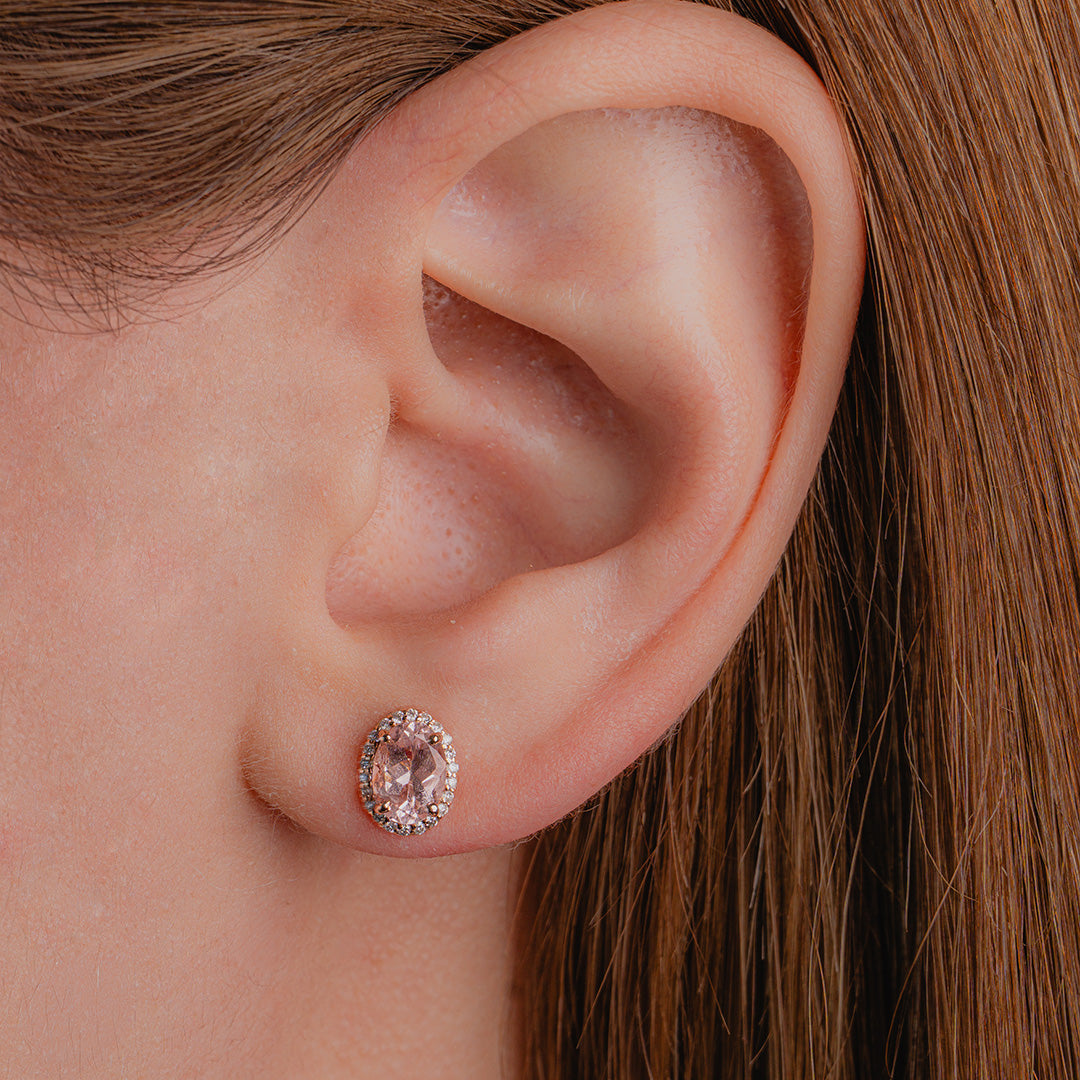 Morganite Stud 14KRG
