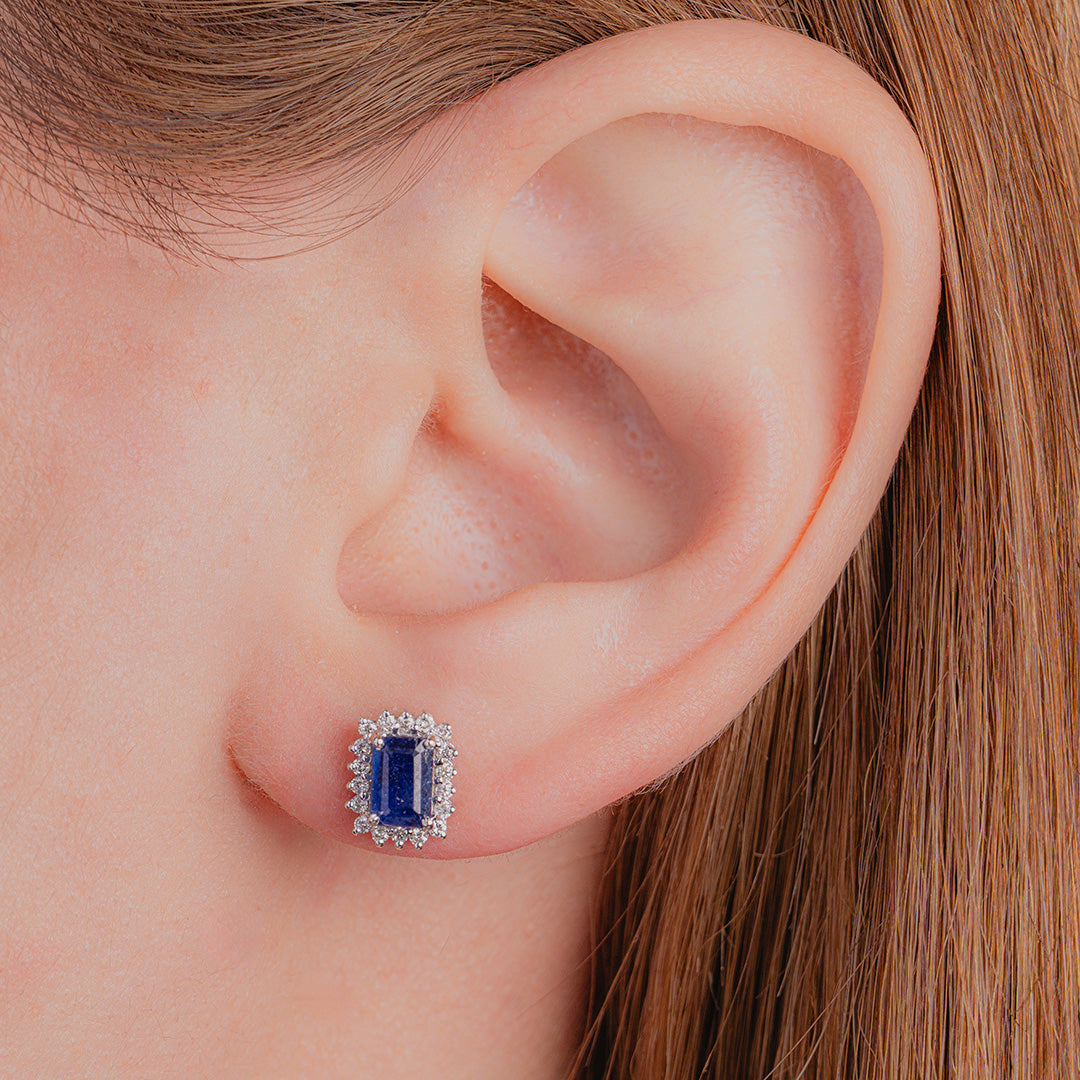 Blue Sapphire Studs 14KW
