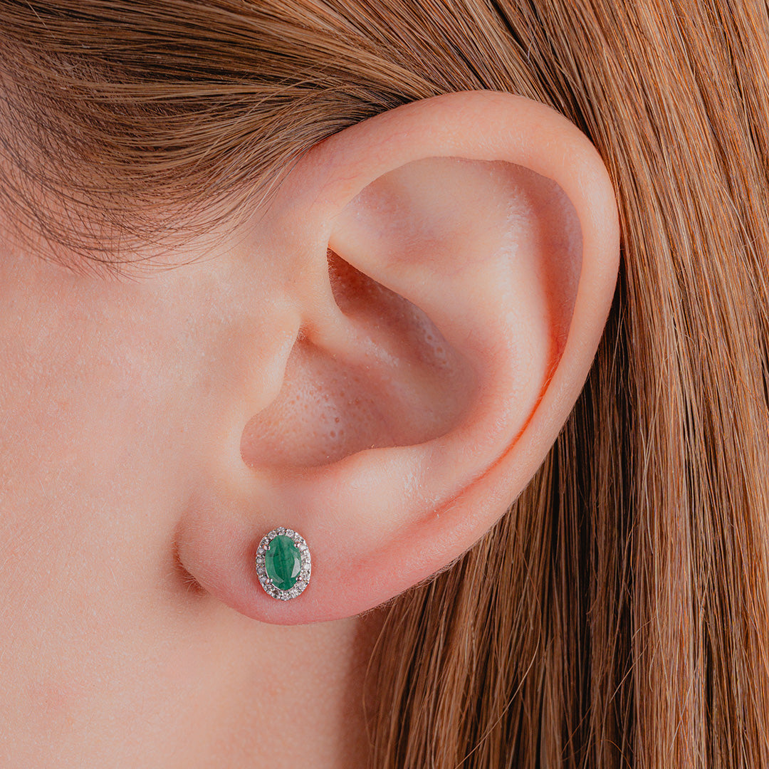 Emerald Studs 14KW