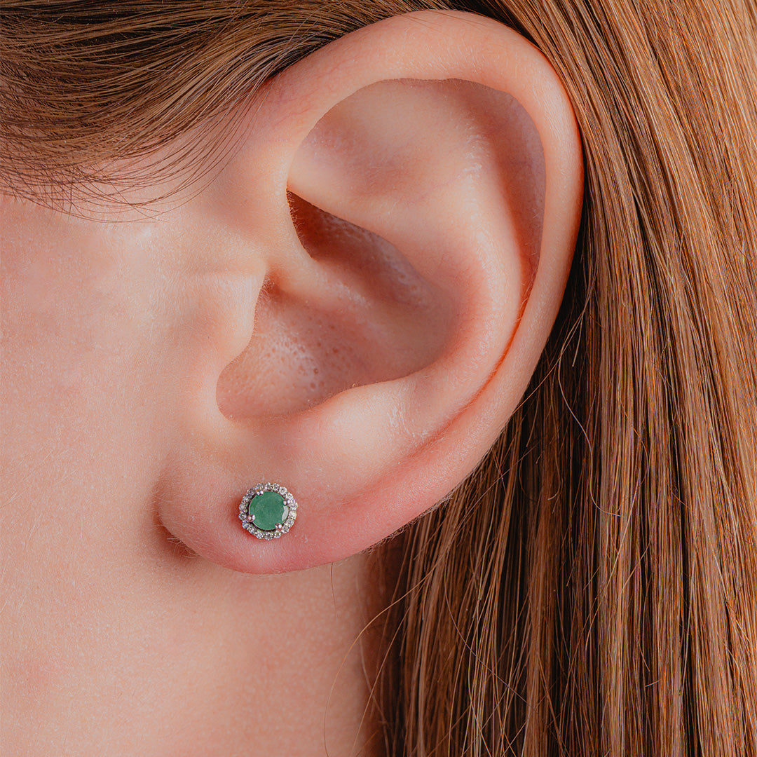 Emerald Studs 14KW