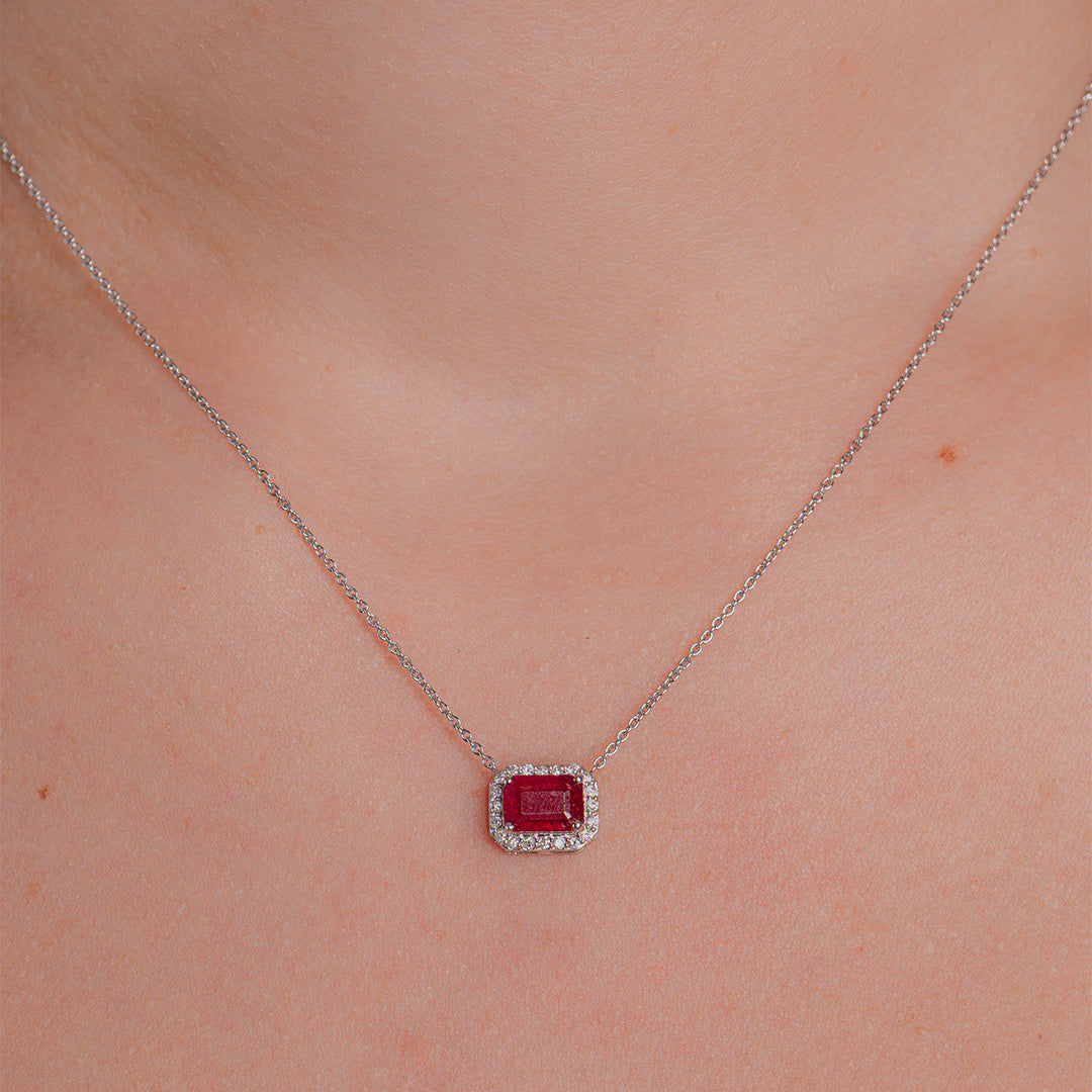 Ruby Necklace 14KW