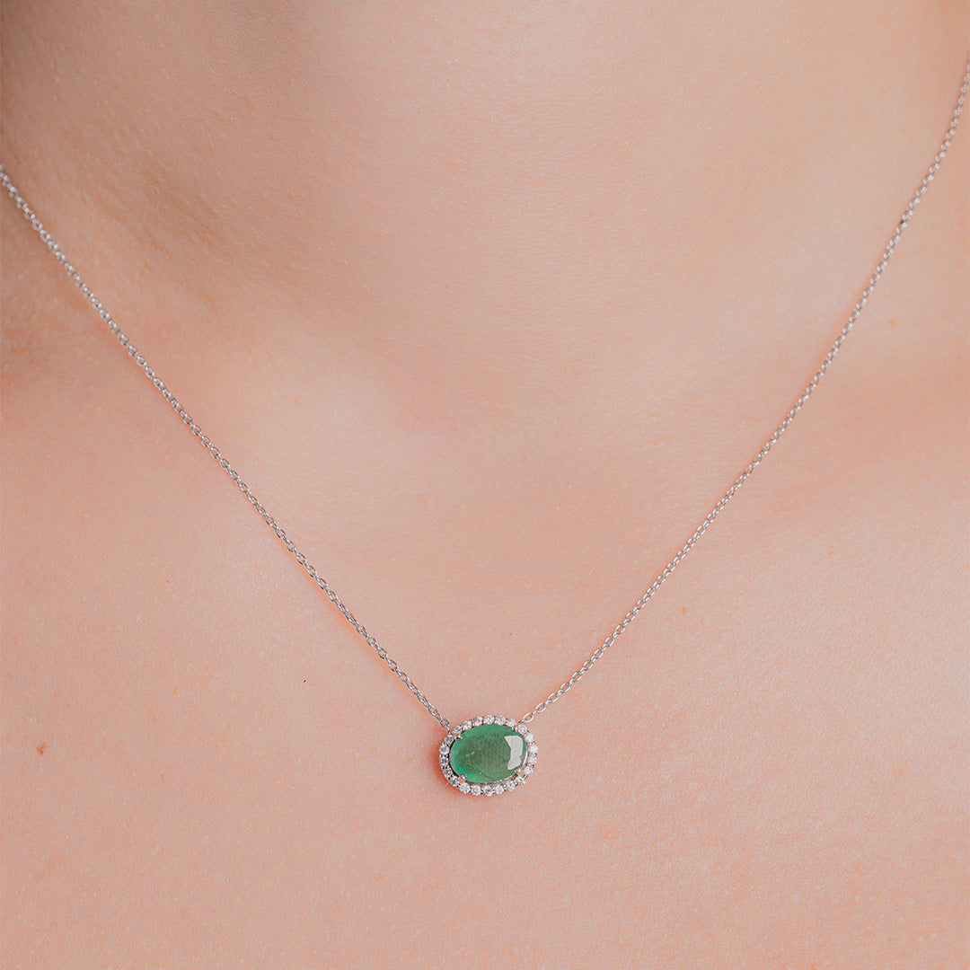 Emerald Necklace 14KW