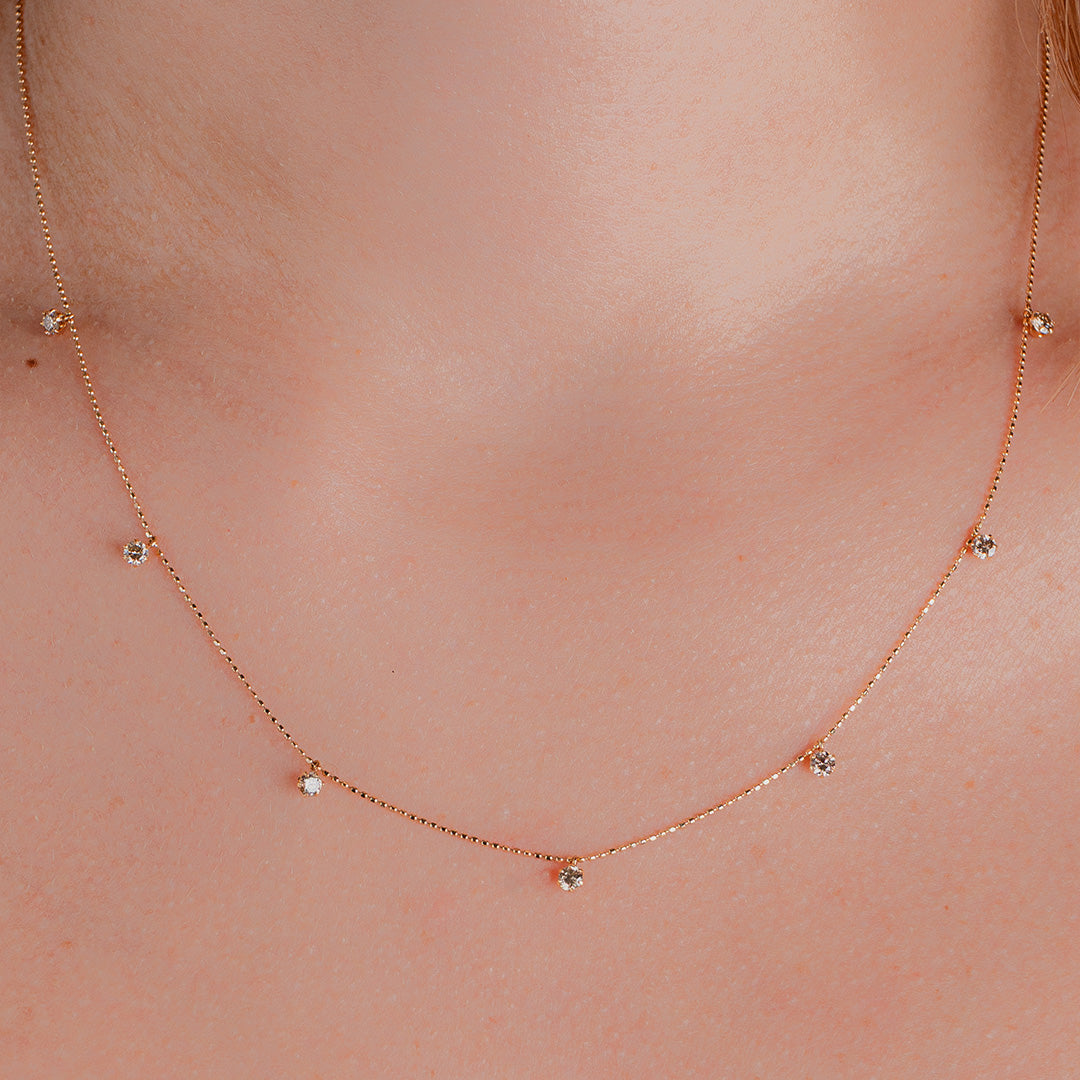 Diamonds Drop Necklace 18K