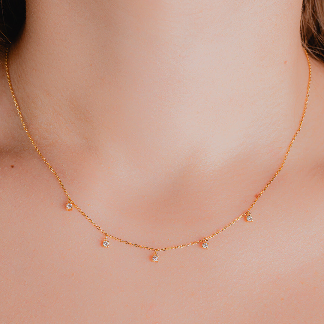 Diamond Drop Necklace 18K