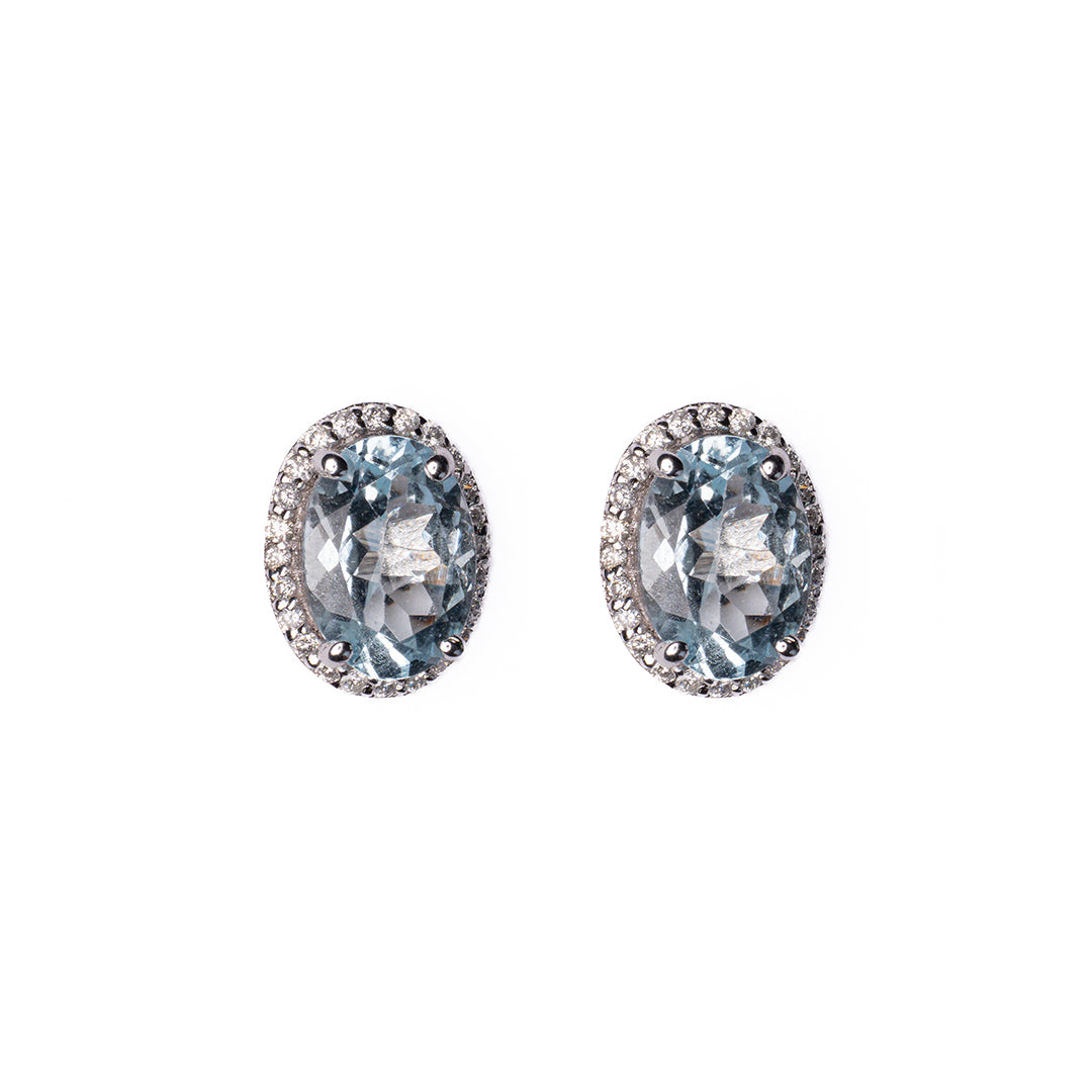 Aquamarine Studs 14KW