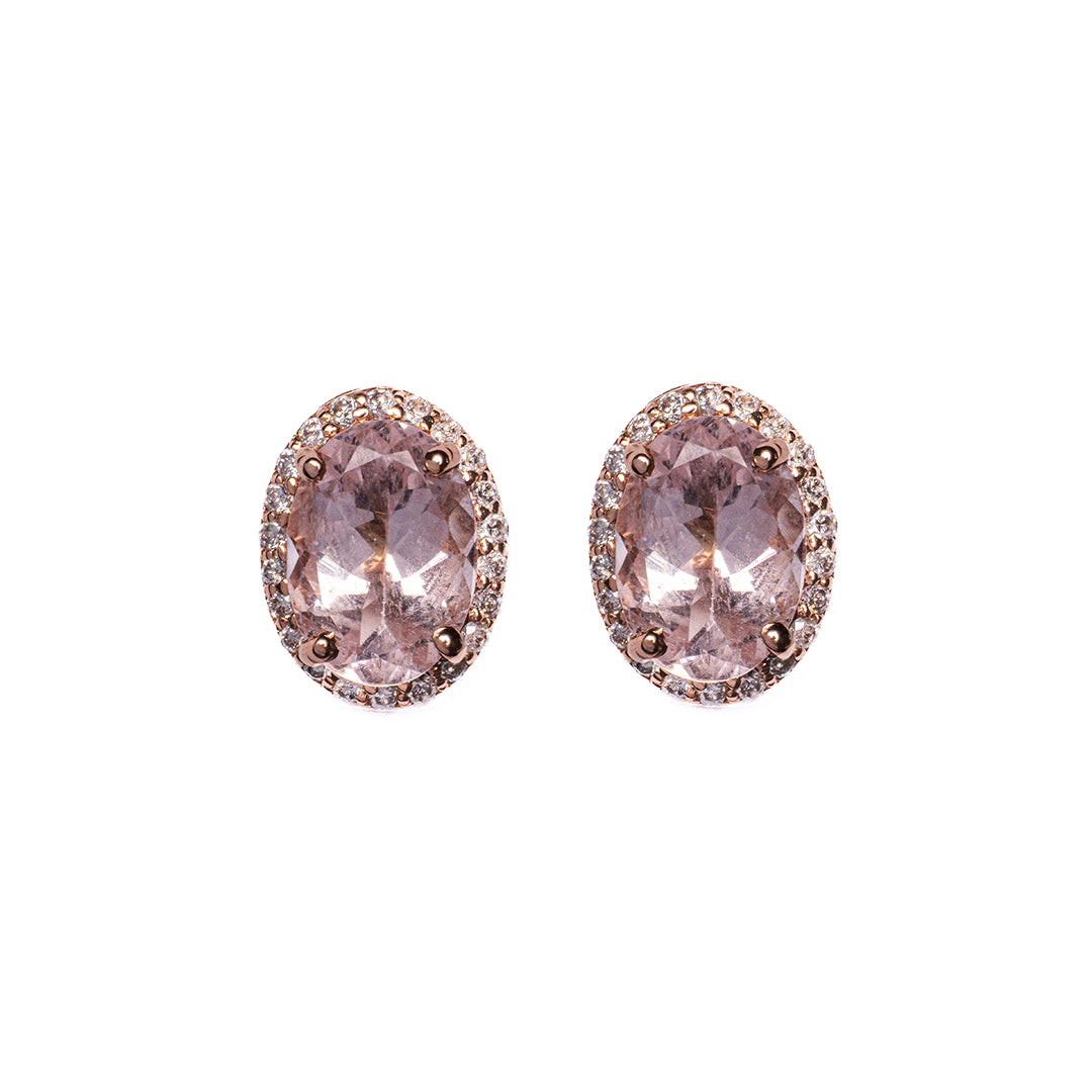 Morganite Stud 14KRG