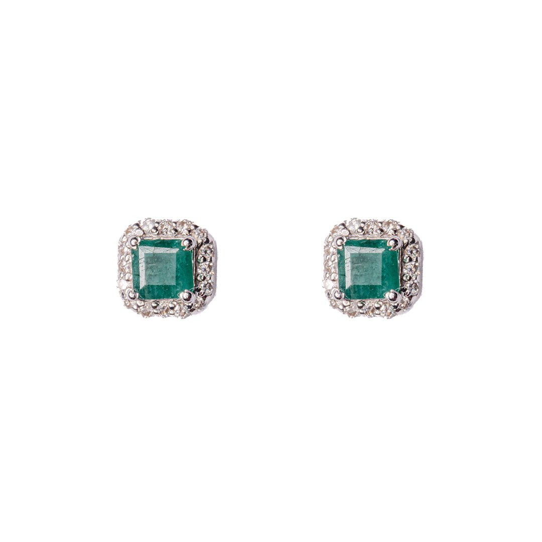 Emerald Studs 14K