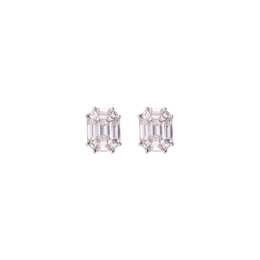Pie Cut Studs 14K