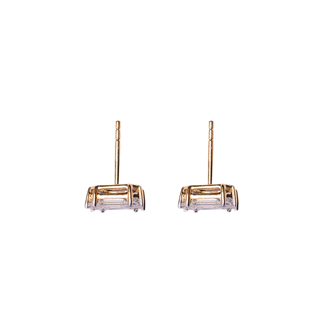 Pie Cut Studs 14K