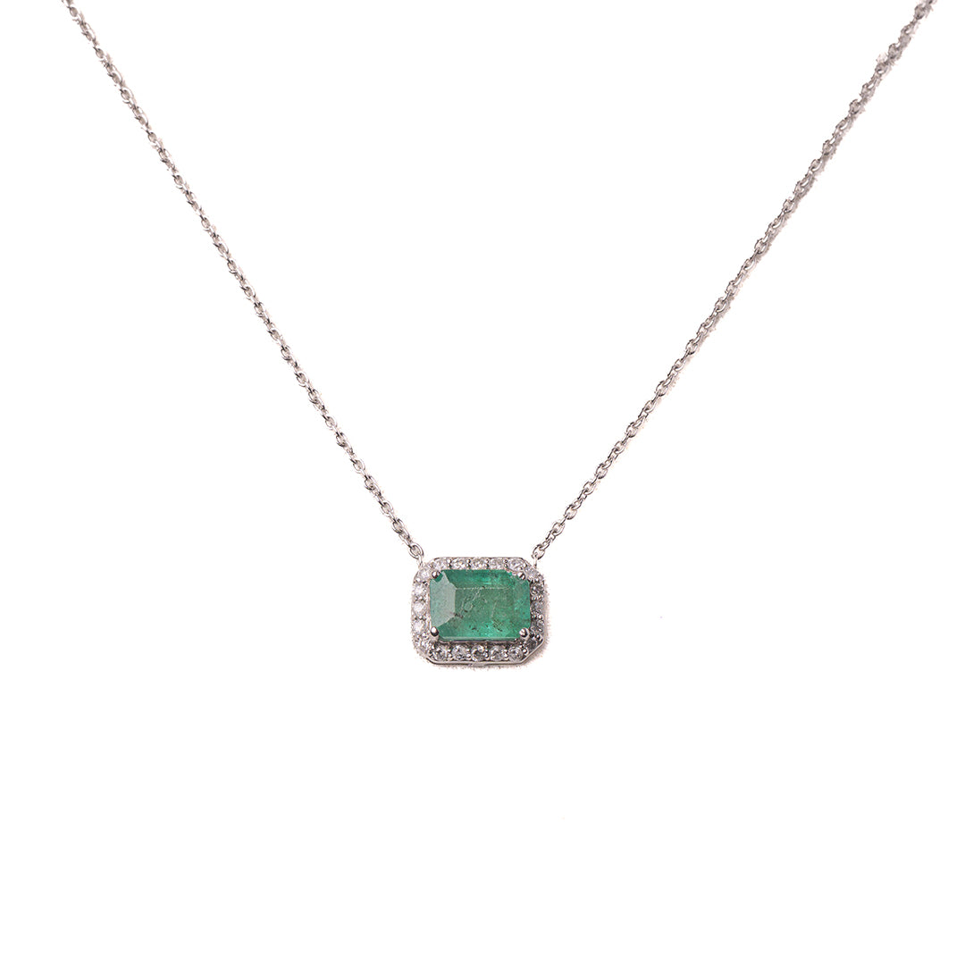 Emerald Necklace 14KW