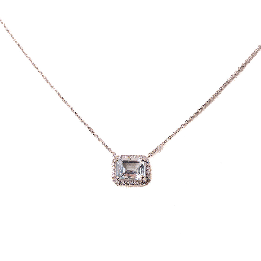 Aquamarine Necklace 14KW