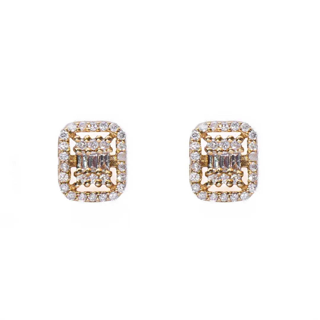 Cluster Stud 0.40CT 14K