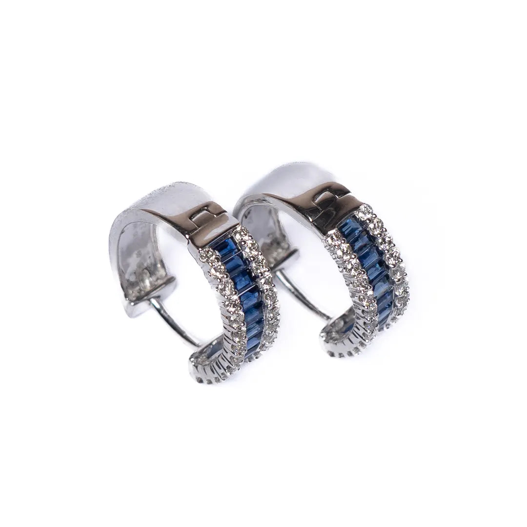 Blue Sapphire Earrings 14KW