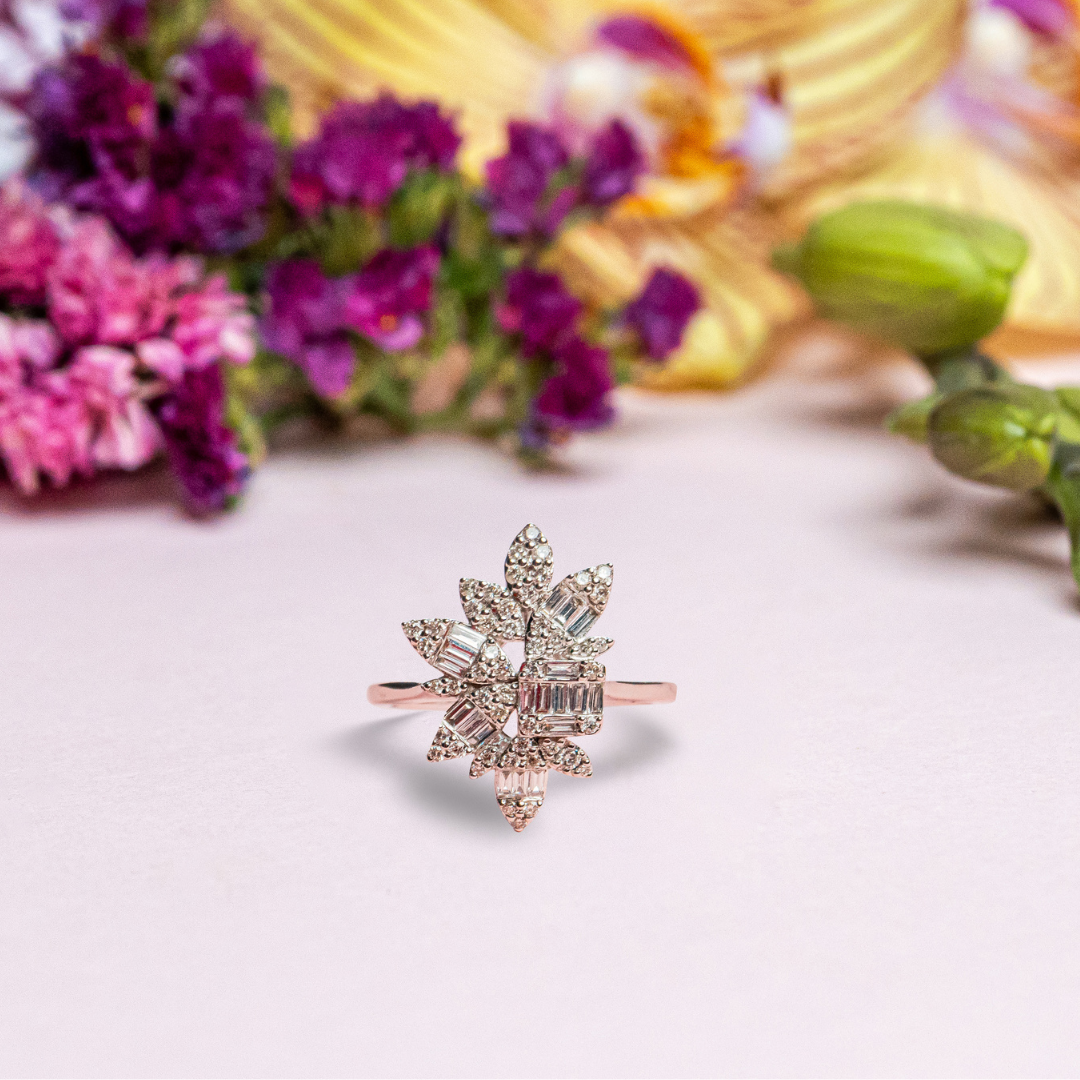 Big Flower Ring 18KW