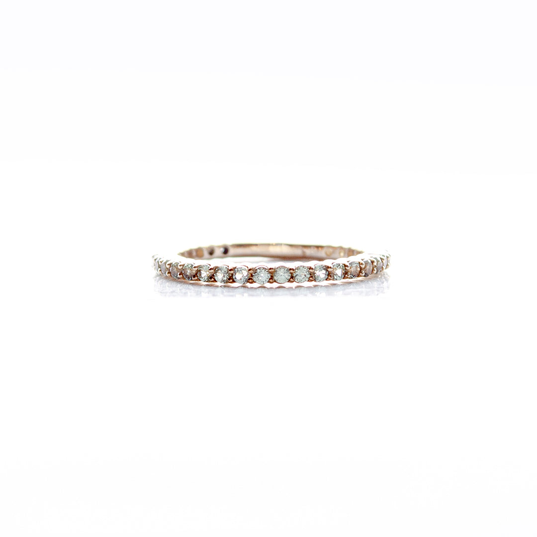 Ring Band 14K Yellow Gold Green Sapphire