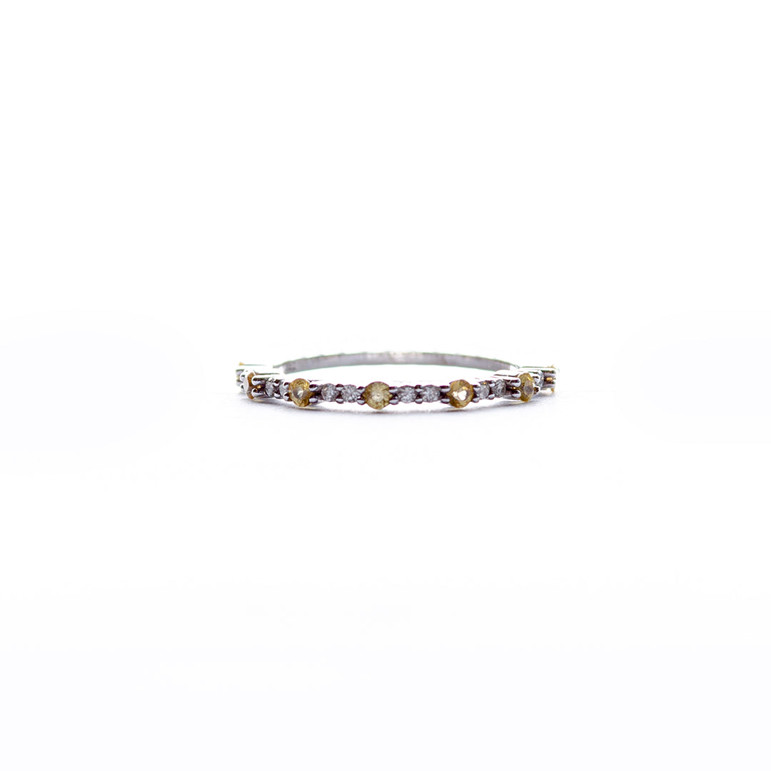 Yellow Sapphire Ring Band 18KW