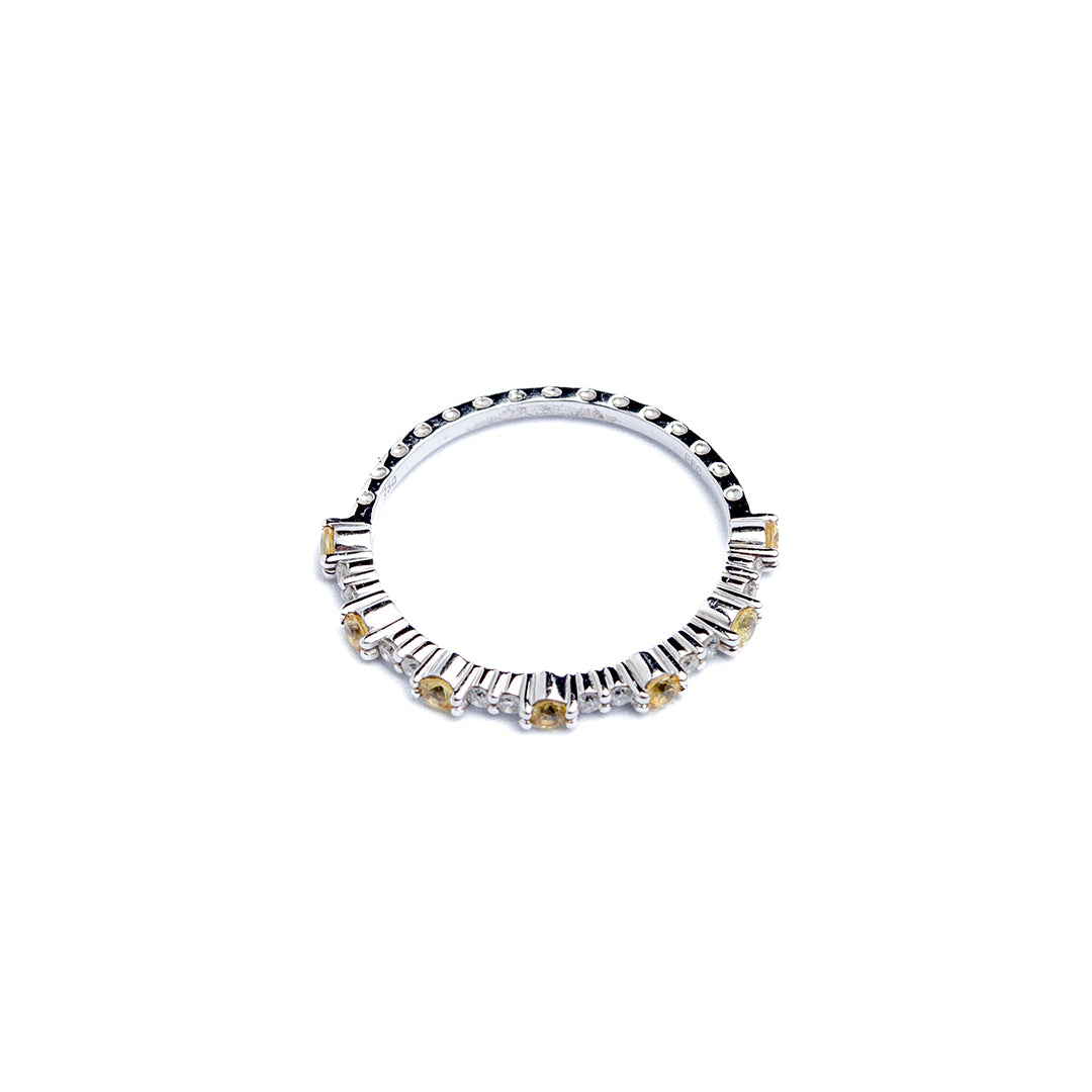 Yellow Sapphire Ring Band 18KW