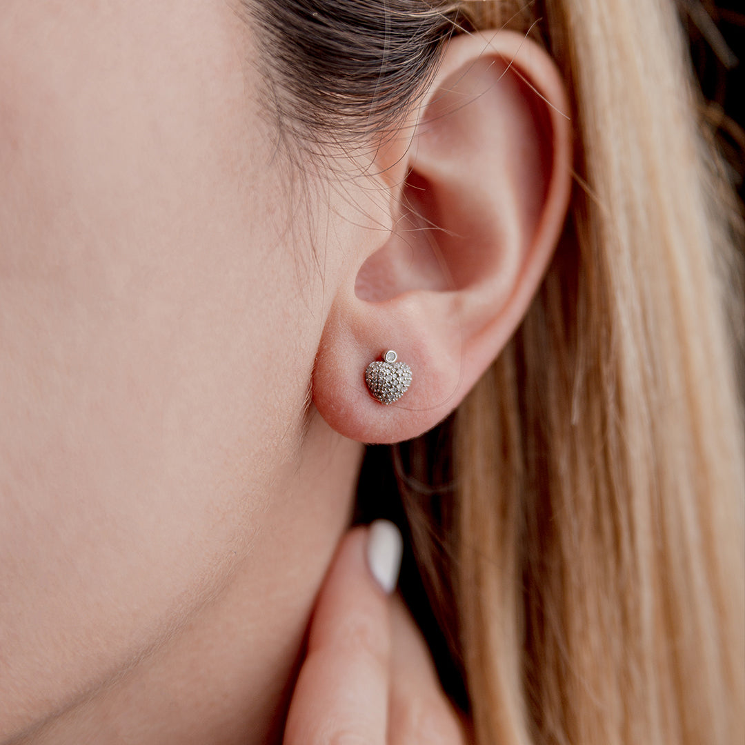 Heart Diamonds Earrings 14KW