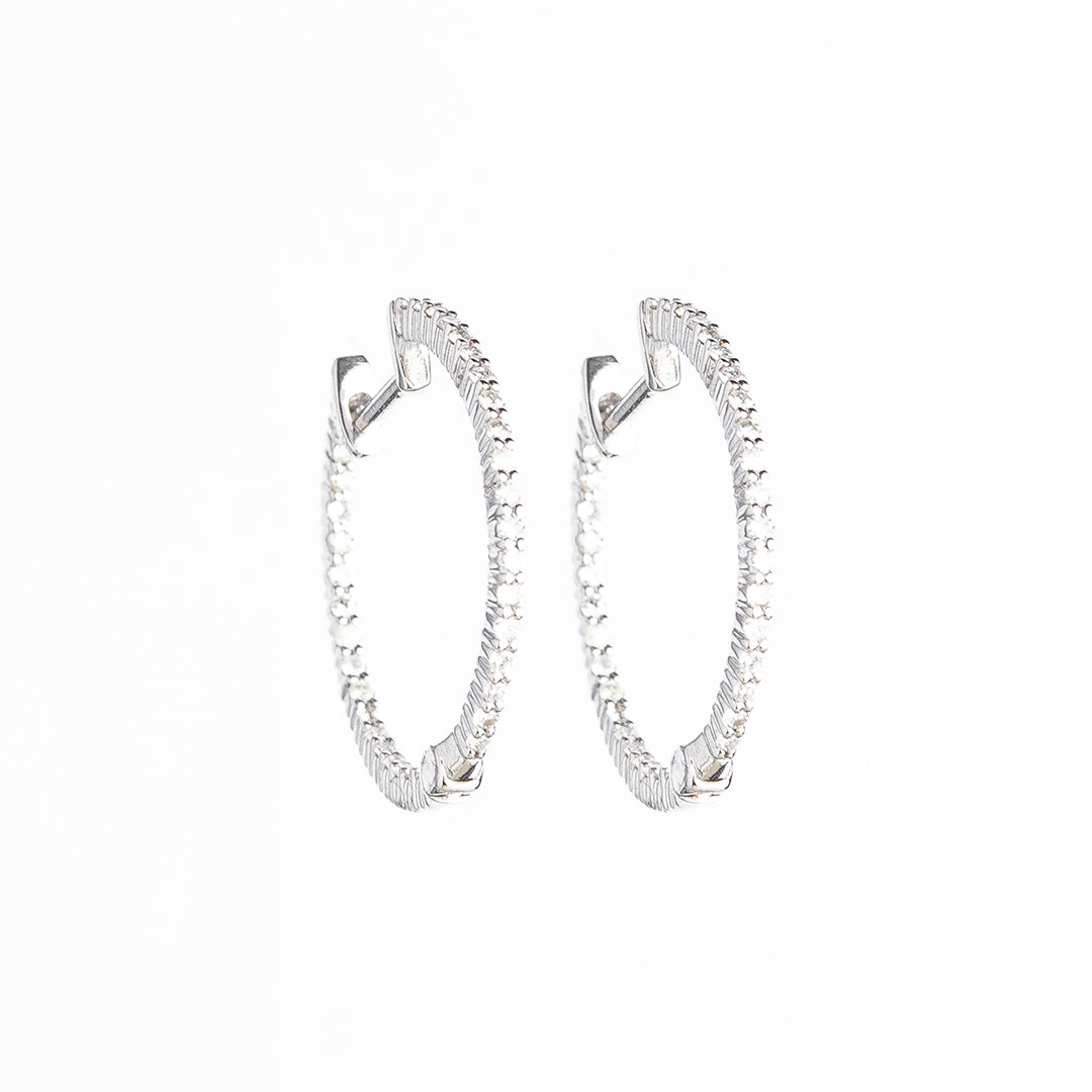 White Gold Hoops 14KW