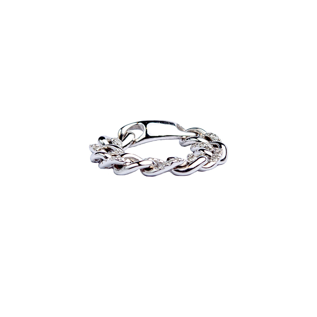 Chain Ring with Diamonds 14KW