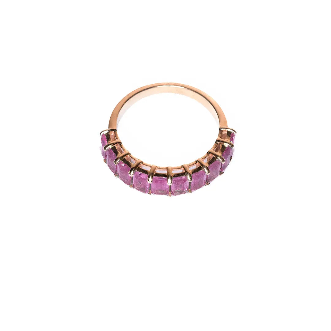 Pink Sapphire Baguette HalfBand 14k