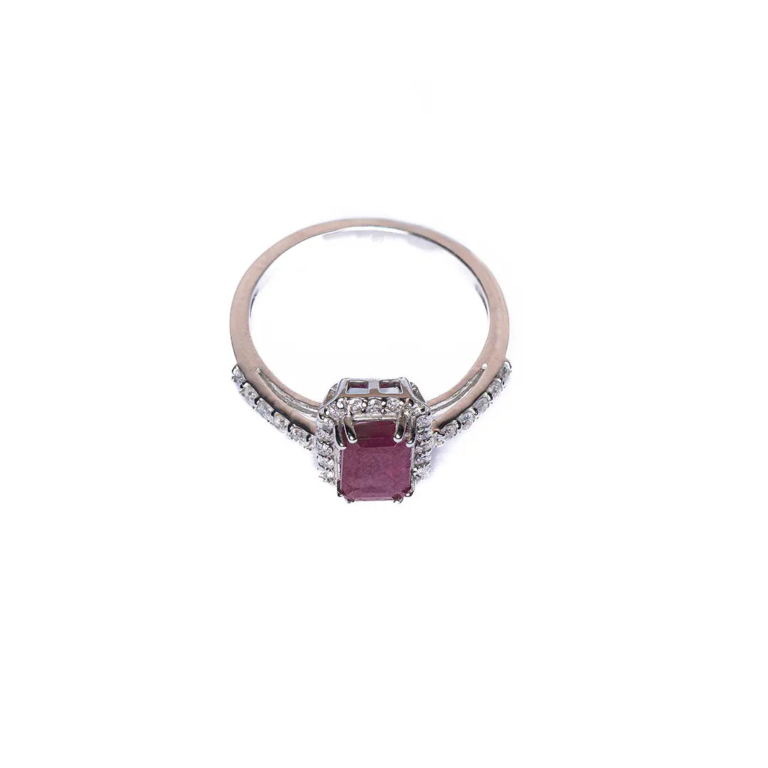 Ruby Halo Ring 14KW
