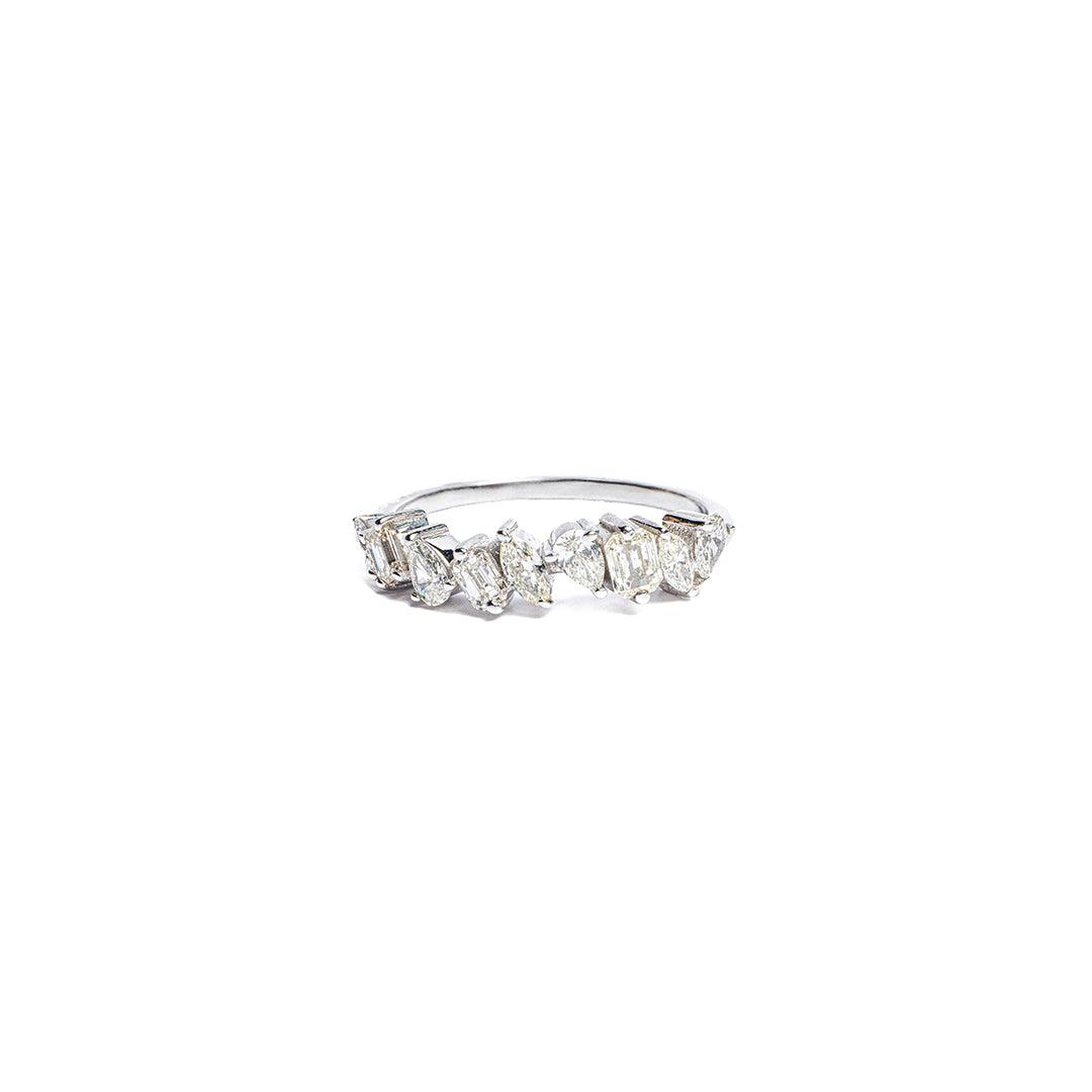 Multishaped Half Eternity Ring 18KW