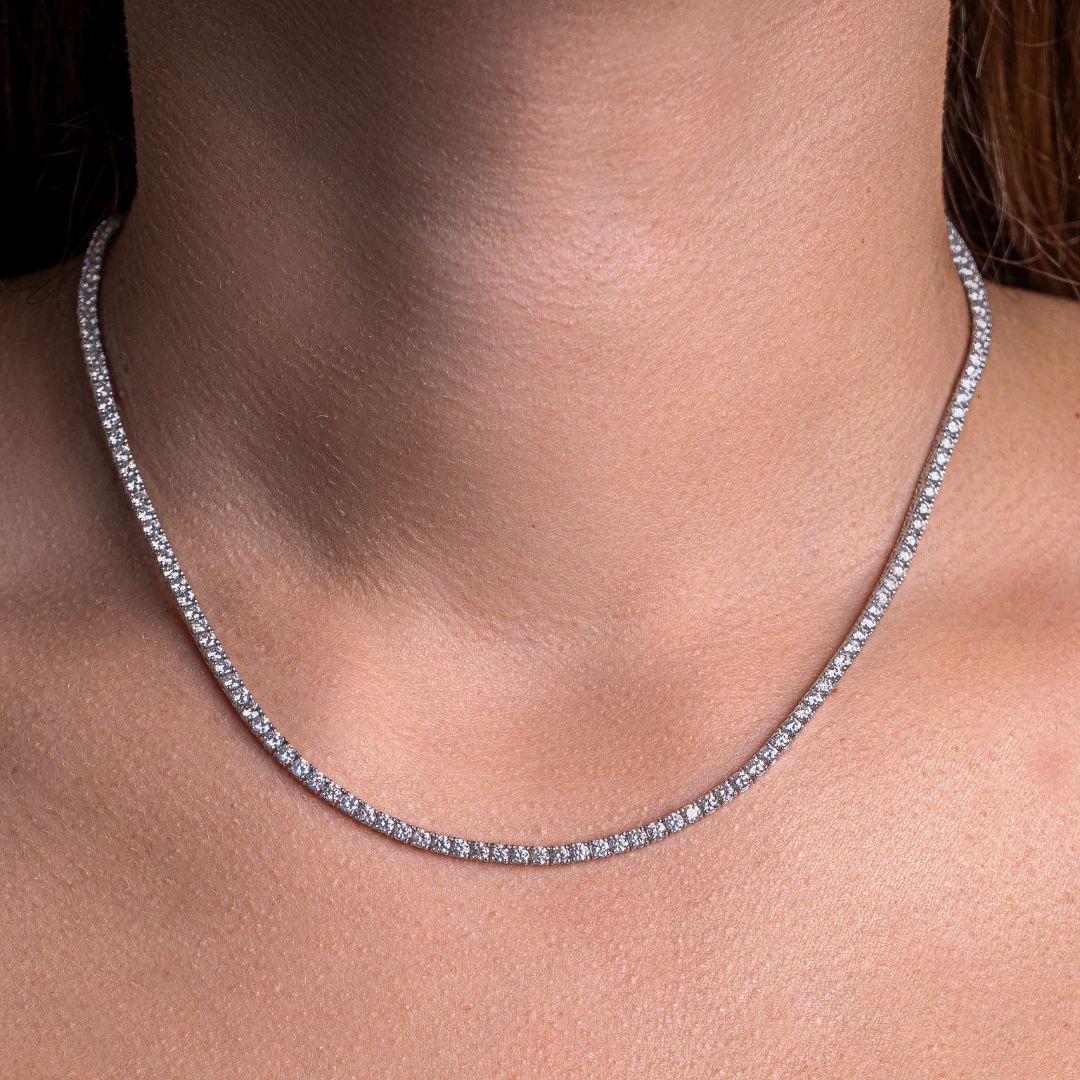 TENNIS NECKLACE 7.80CT 14KWG