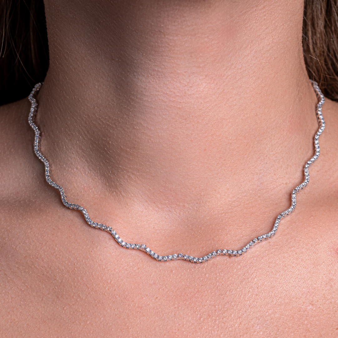 DIAMOND SNAKE NECKLACE 3.40CT 14KWG