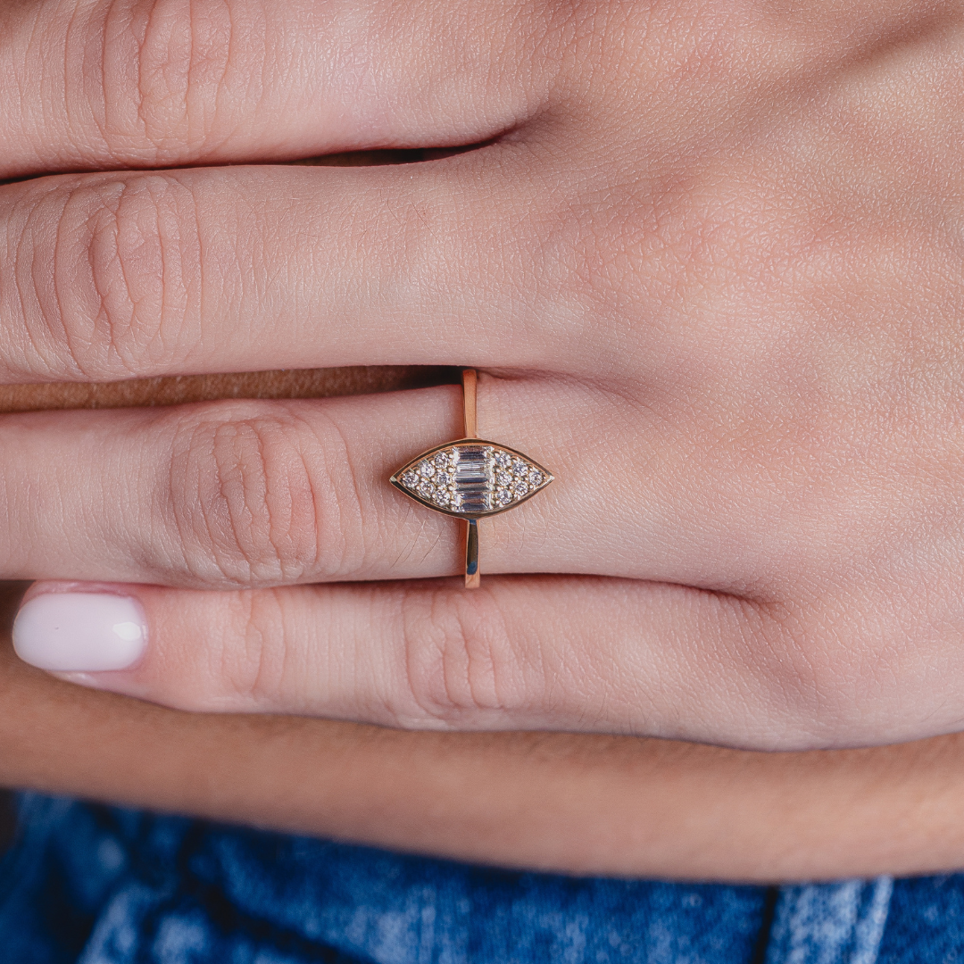MARQUIS SHAPE RING 14KYG