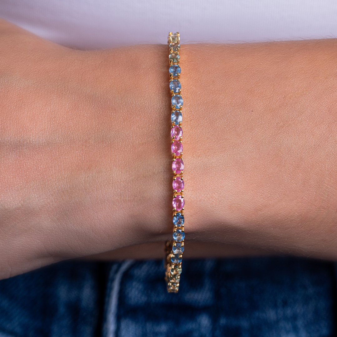 RAINBOW BRACELET 9CT 14KYG