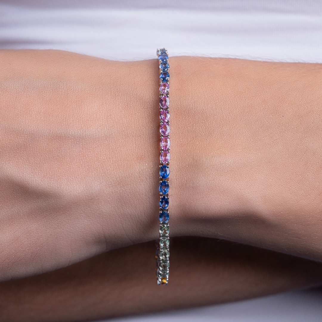 RAINBOW BRACELET 10CT 14KWG