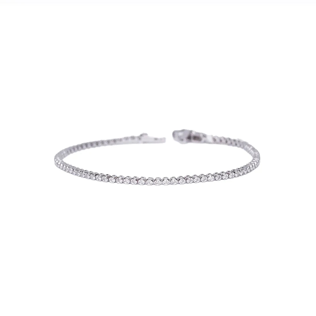 Tennis Bracelet Bezelset 1CT